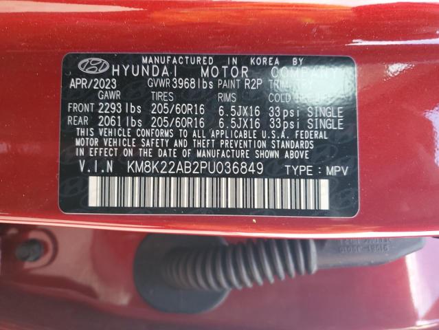 KM8K22AB2PU036849 - 2023 HYUNDAI KONA SE RED photo 13