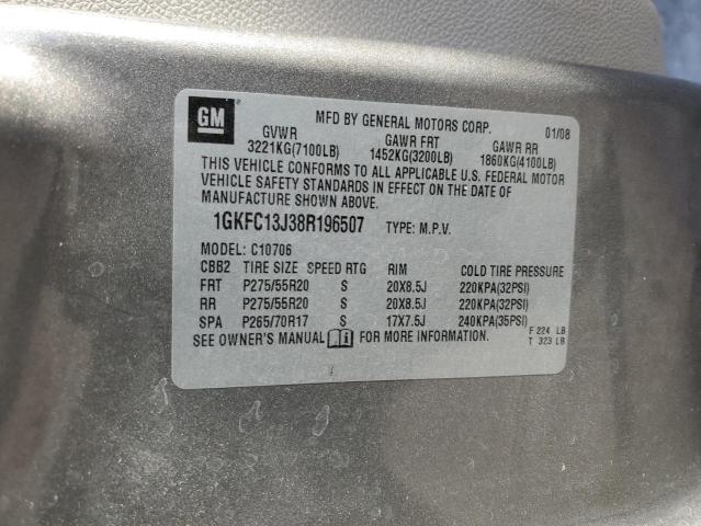 1GKFC13J38R196507 - 2008 GMC YUKON GRAY photo 13