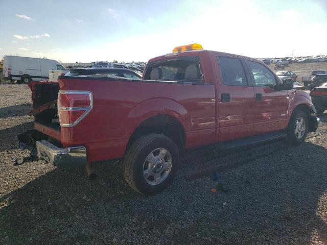 1FTFW1CT7EKF39697 - 2014 FORD F150 SUPERCREW RED photo 3