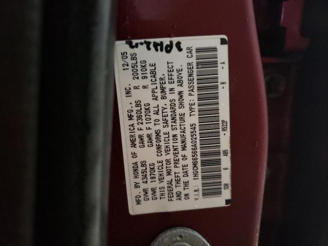 1HGCM66566A025545 - 2006 HONDA ACCORD EX MAROON photo 12