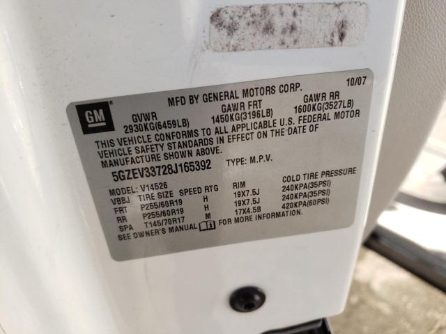 5GZEV33728J165392 - 2008 SATURN OUTLOOK XR WHITE photo 14