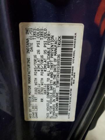 5TBRT34191S168536 - 2001 TOYOTA TUNDRA ACCESS CAB ლურჯი ფოტო 12