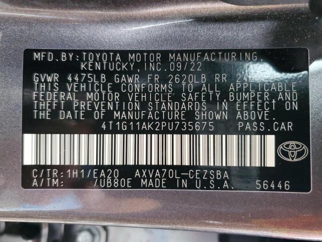 4T1G11AK2PU735675 - 2023 TOYOTA CAMRY SE NIGHT SHADE GRAY photo 13