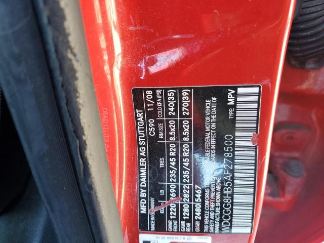 WDCGG8HB5AF278500 - 2010 MERCEDES-BENZ GLK 350 4MATIC RED photo 12