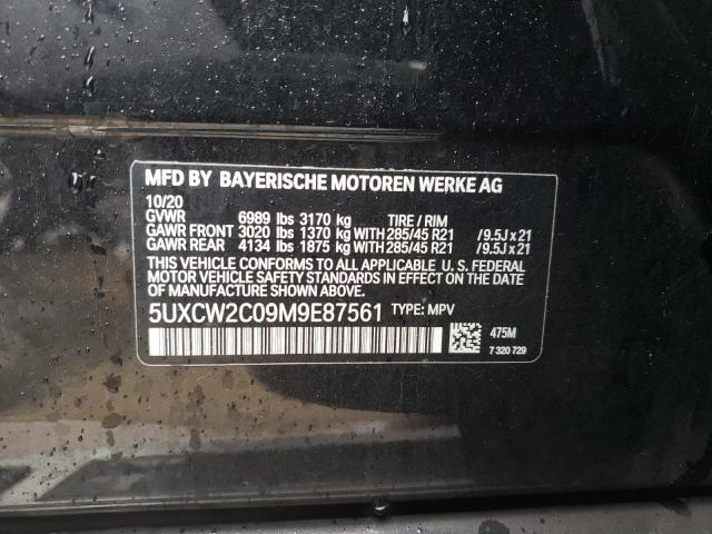 5UXCW2C09M9E87561 - 2021 BMW X7 XDRIVE40I BLACK photo 14