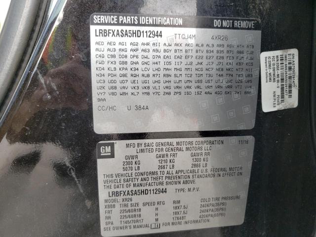 LRBFXASA5HD112944 - 2017 BUICK ENVISION PREFERRED BLACK photo 13