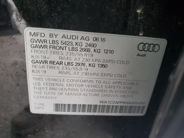 WA1C2AFP9HA005490 - 2017 AUDI Q5 PREMIUM BLACK photo 12