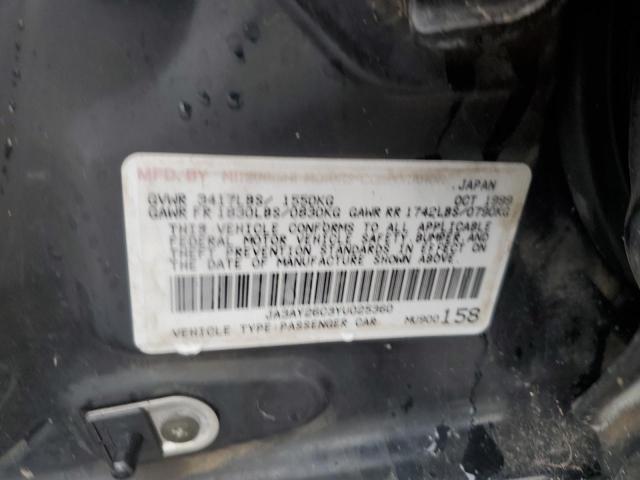 JA3AY26C3YU025360 - 2000 MITSUBISHI MIRAGE DE BLACK photo 12