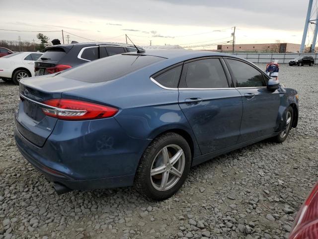 3FA6P0H77JR195402 - 2018 FORD FUSION SE BLUE photo 3