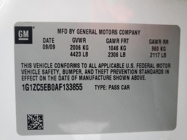 1G1ZC5EB0AF133855 - 2010 CHEVROLET MALIBU 1LT 白色 照片 12