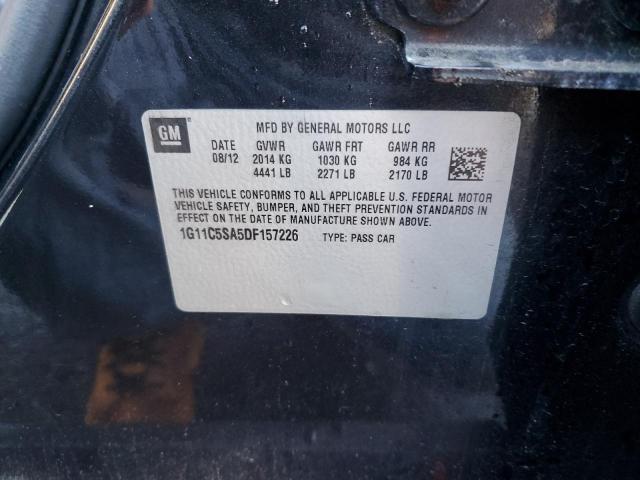 1G11C5SA5DF157226 - 2013 CHEVROLET MALIBU 1LT 黑色 照片 12