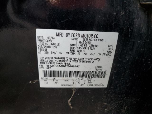 1FM5K8AR6FGA88947 - 2015 FORD EXPLORER POLICE INTERCEPTOR BLACK photo 12