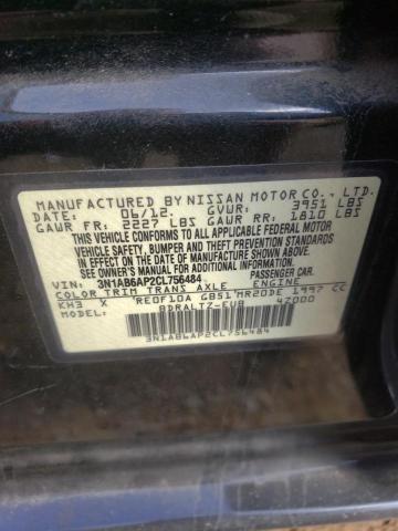 3N1AB6AP2CL756484 - 2012 NISSAN SENTRA 2.0 BLACK photo 13