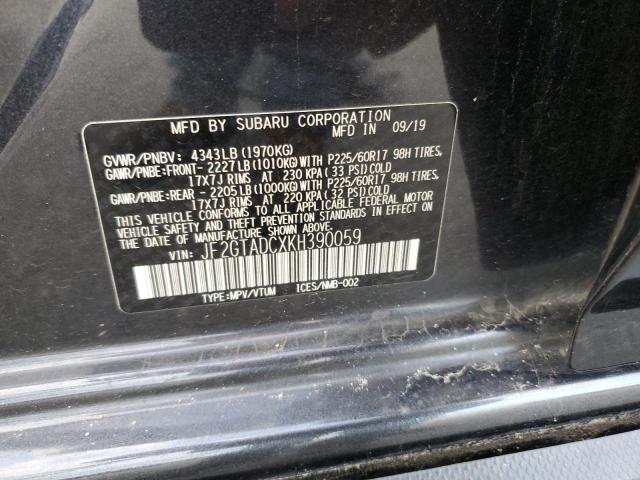 JF2GTADCXKH390059 - 2019 SUBARU CROSSTREK PREMIUM 灰色 照片 12