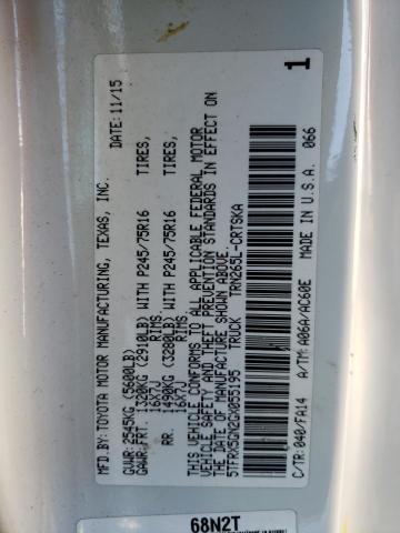 5TFRX5GN2GX055195 - 2016 TOYOTA TACOMA ACCESS CAB WHITE photo 12