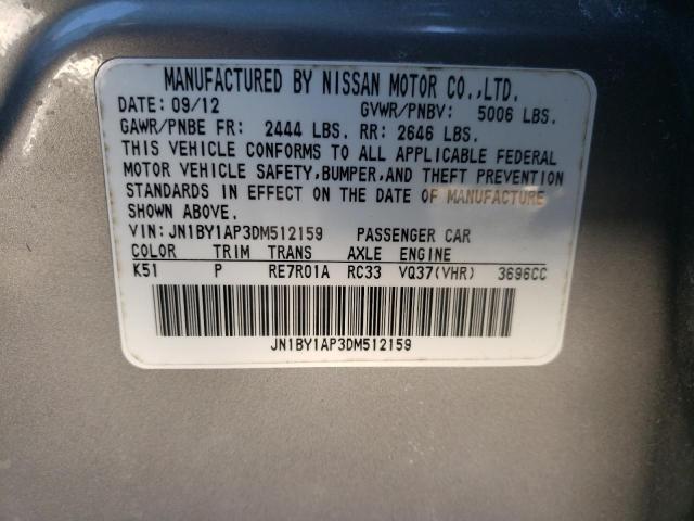 JN1BY1AP3DM512159 - 2013 INFINITI M37 GRAY photo 12