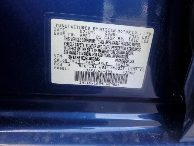 3N1AB61E39L689885 - 2009 NISSAN SENTRA 2.0 BLUE photo 12