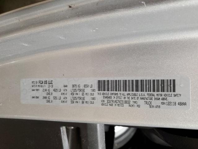 3C6TRVAG7KE518832 - 2019 RAM PROMASTER 1500 STANDARD SILVER photo 13