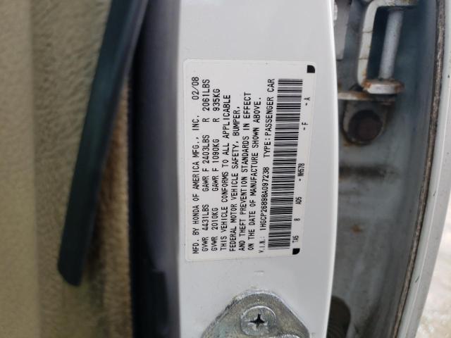 1HGCP26898A097238 - 2008 HONDA ACCORD EXL WHITE photo 12