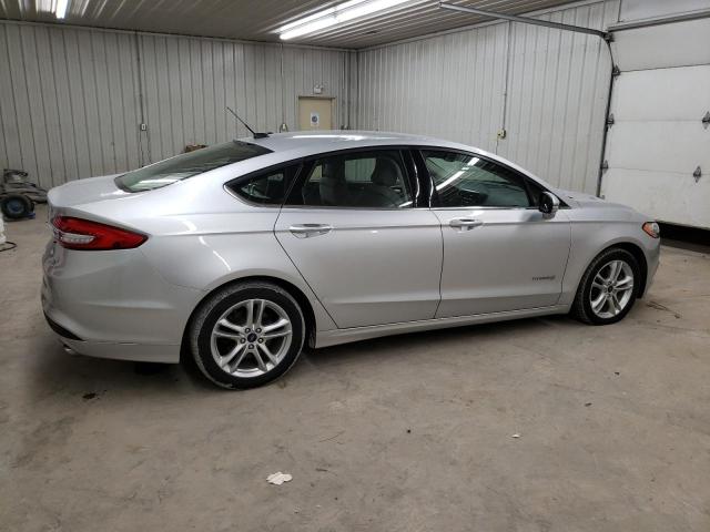 3FA6P0LU2JR171361 - 2018 FORD FUSION SE HYBRID SILVER photo 3