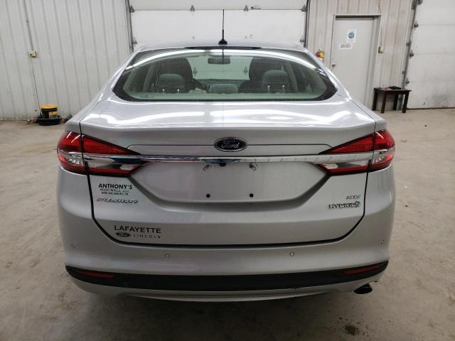 3FA6P0LU2JR171361 - 2018 FORD FUSION SE HYBRID SILVER photo 6