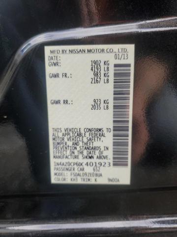 1N4AZ0CP6DC401923 - 2013 NISSAN LEAF S BLACK photo 13