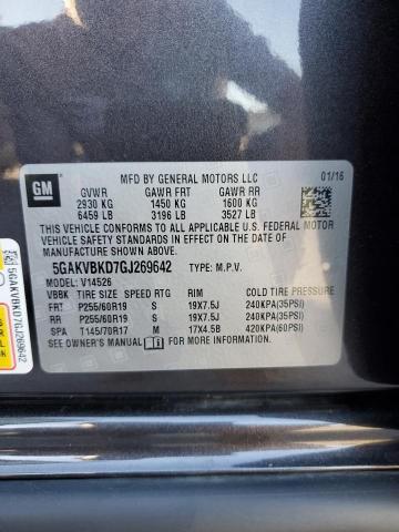 5GAKVBKD7GJ269642 - 2016 BUICK ENCLAVE GRAY photo 13