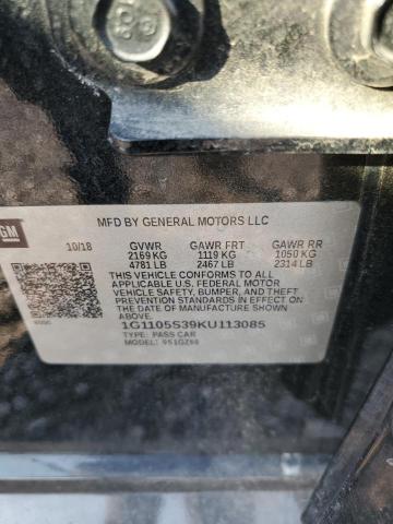 1G1105S39KU113085 - 2019 CHEVROLET IMPALA PREMIER BLACK photo 12
