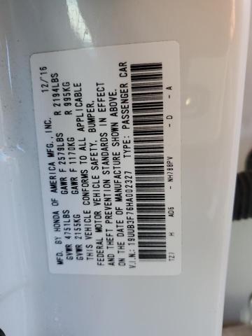 19UUB3F76HA002327 - 2017 ACURA TLX ADVANCE თეთრი ფოტო 12