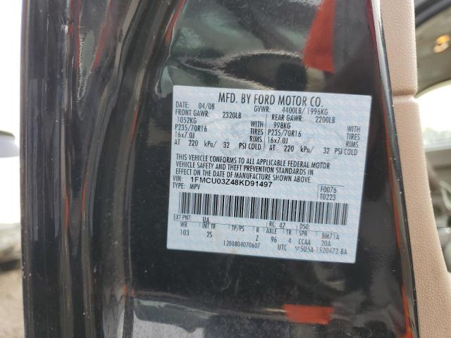 1FMCU03Z48KD91497 - 2008 FORD ESCAPE XLT BLACK photo 12