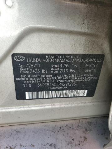 5NPEB4AC9BH291295 - 2011 HYUNDAI SONATA GLS TAN photo 12