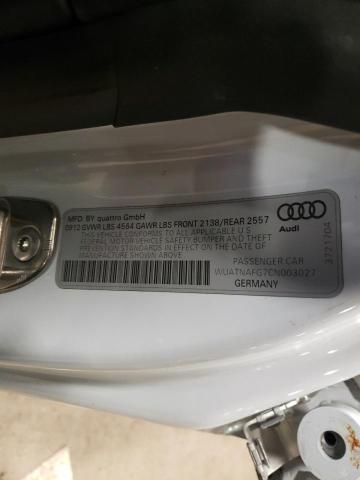 WUATNAFG7CN003027 - 2012 AUDI R8 5.2 QUATTRO WHITE photo 13