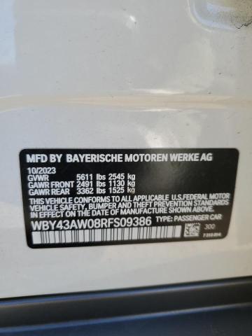WBY43AW08RFS09386 - 2024 BMW I4 EDRIVE 35 WHITE photo 13