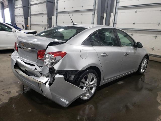 1G1PG5SB2E7383498 - 2014 CHEVROLET CRUZE LTZ SILVER photo 3