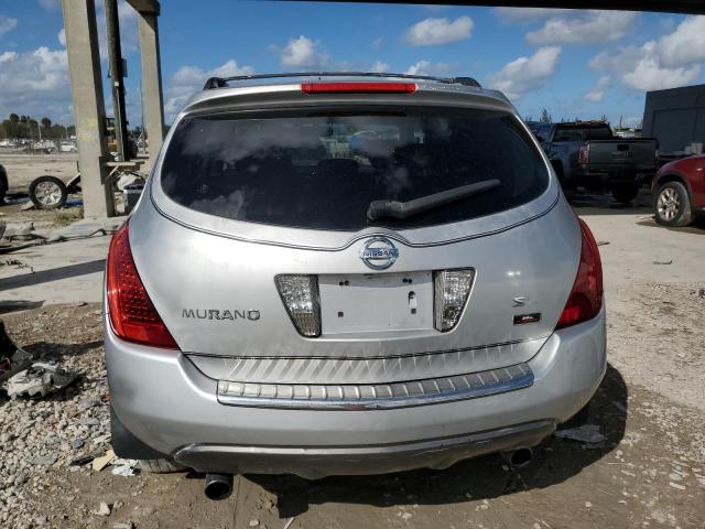 JN8AZ08T26W406977 - 2006 NISSAN MURANO SL SILVER photo 6