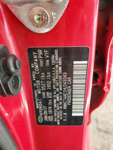 KMHCT4AE1HU349349 - 2017 HYUNDAI ACCENT SE RED photo 12