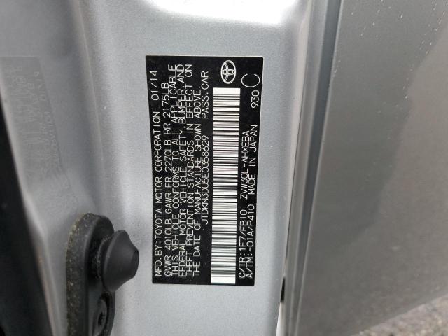 JTDKN3DU5E0358629 - 2014 TOYOTA PRIUS SILVER photo 12