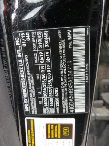 4JGDA5HBXFA534719 - 2015 MERCEDES-BENZ ML 350 4MATIC BLACK photo 13