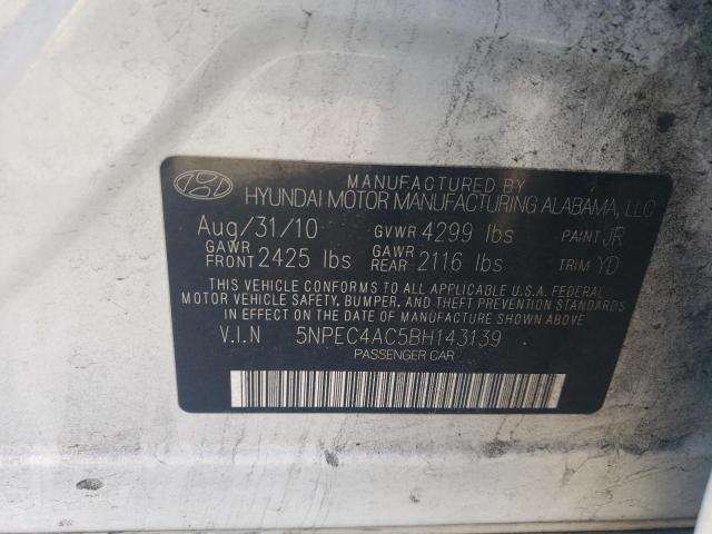 5NPEC4AC5BH143139 - 2011 HYUNDAI SONATA SE WHITE photo 12