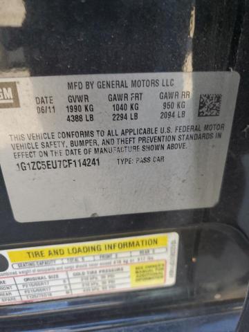 1G1ZC5EU7CF114241 - 2012 CHEVROLET MALIBU 1LT BLACK photo 12