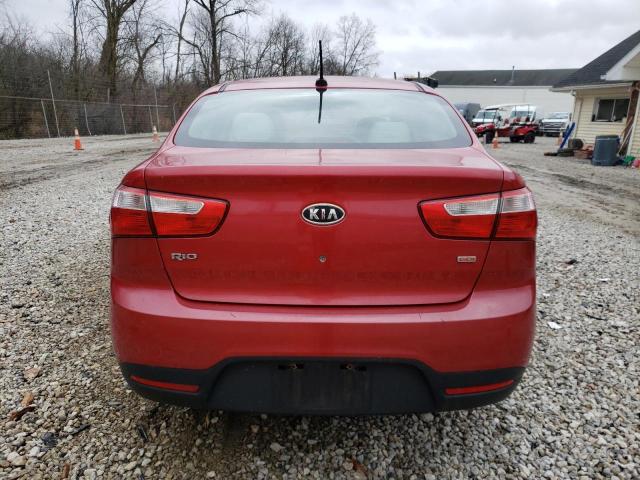 KNADM4A32D6100140 - 2013 KIA RIO LX RED photo 6