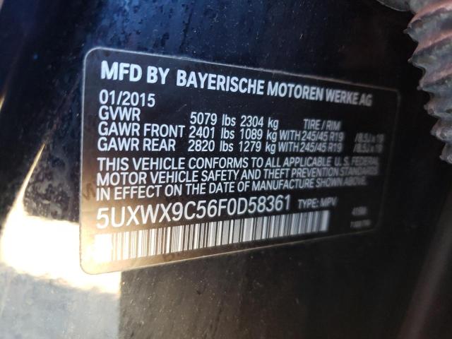 5UXWX9C56F0D58361 - 2015 BMW X3 XDRIVE28I BLACK photo 13