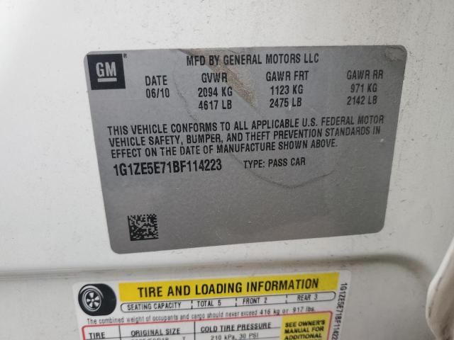 1G1ZE5E71BF114223 - 2011 CHEVROLET MALIBU LTZ თეთრი ფოტო 12