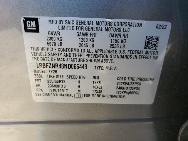 LRBFZNR48ND066443 - 2022 BUICK ENVISION ESSENCE GRAY photo 14