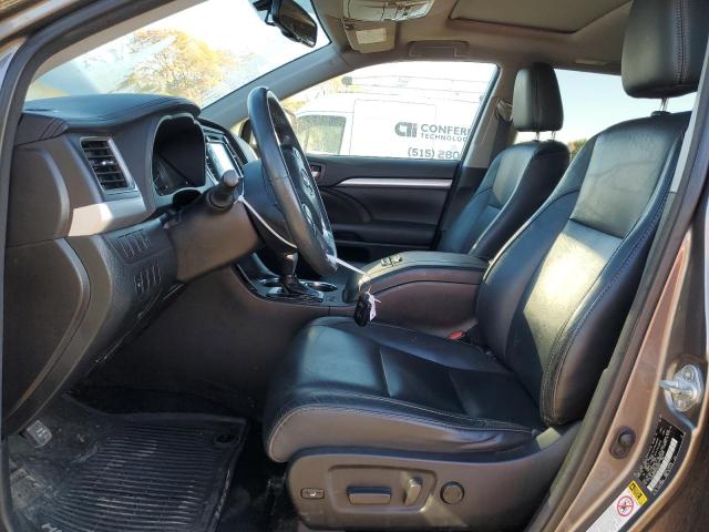 5TDJKRFH5GS324679 - 2016 TOYOTA HIGHLANDER XLE Сұр фото 7