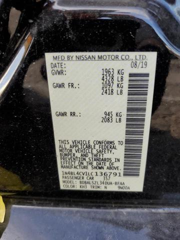 1N4BL4CV1LC136791 - 2020 NISSAN ALTIMA SR BLACK photo 13