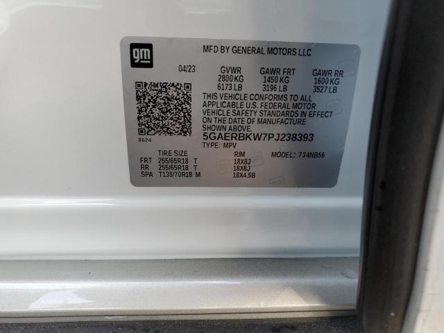5GAERBKW7PJ238393 - 2023 BUICK ENCLAVE ESSENCE 白色 照片 13