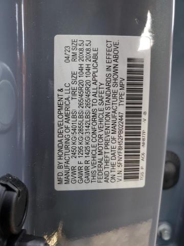 5FNYF8H52PB022447 - 2023 HONDA PASSPORT EXL Boz foto 12