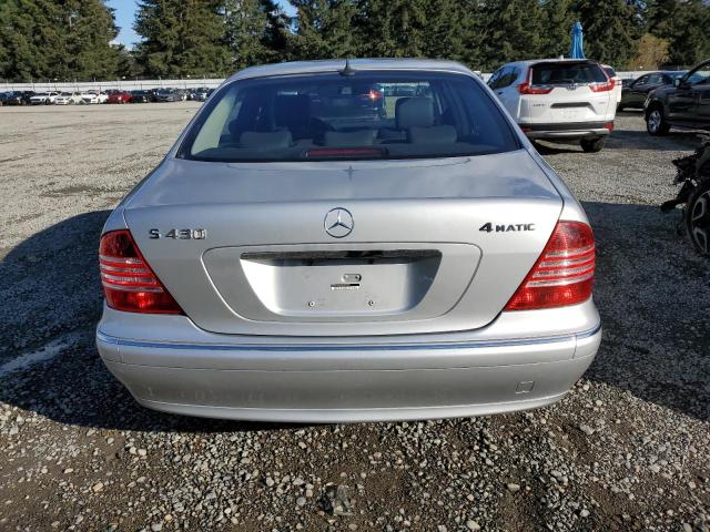 WDBNG83J43A337899 - 2003 MERCEDES-BENZ S 430 4MATIC SILVER photo 6