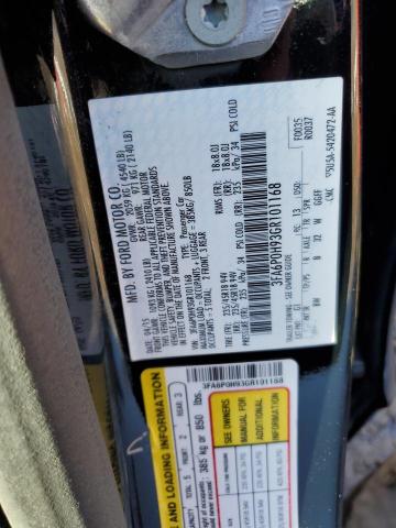 3FA6P0H93GR101168 - 2016 FORD FUSION SE BLACK photo 12